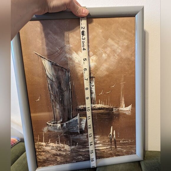 Rikard Lindstrom Original Nautical Oil Painting Signed Lighthouse and boat - Picture 11 of 12